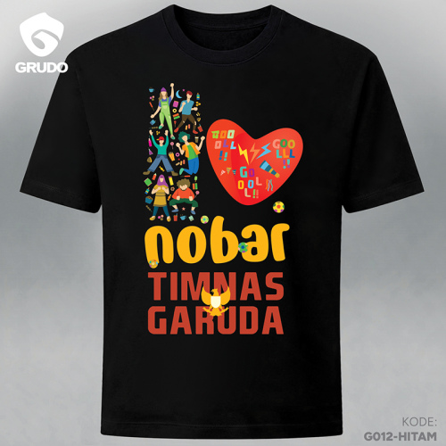 T-shirt 'I Love NoBar' - Simbol hati warna merah.